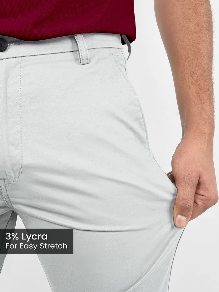 Silvery White Chino Pants